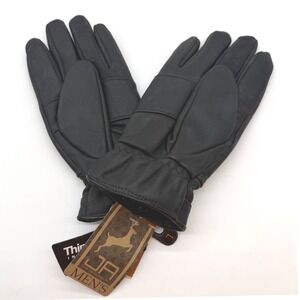 Jacob Ash Mens Gloves Black Deerskin Leather Thinsulate Insulated driving warm